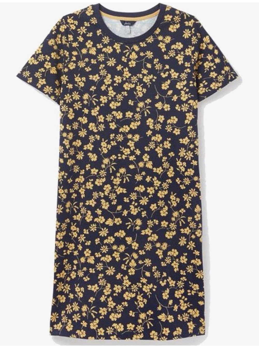 Joules Navy and Yellow Floral Short Sleeve Dress